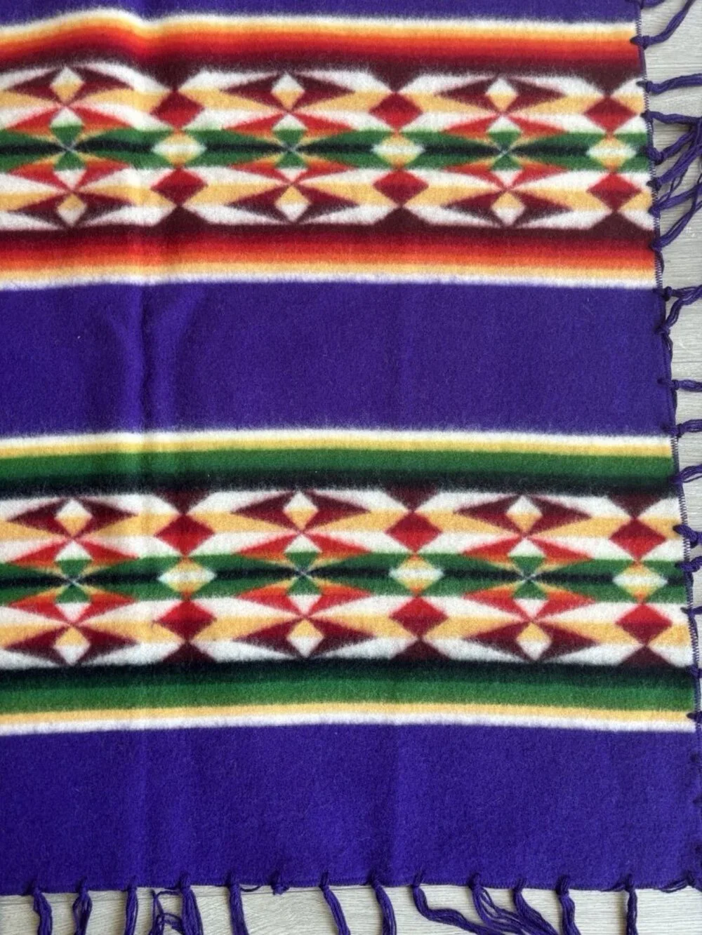 Beaver State Pendleton Mills Robe Shawl Fringed Blanket Purple
